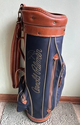 复古 Arnold Palmer 15 槽分隔高尔夫包人造鳄鱼皮。 — 第 1/4 张图片