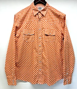 Camicia western CINCH ragazzo XXL 16-18 arancione avorio cotone perla scatto manica lunga - Foto 1 di 10