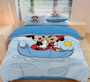 MICKEY AND MINNIE MOUSE DISNEY Single Duvet Cover Set Kids Childrens Bedding 02 - Picture 1 of 4