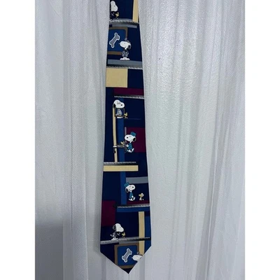 Corbata Peanuts Snoopy Woodstock para hombre azul marino personaje de dibujos animados novedad Foto 1 de 2