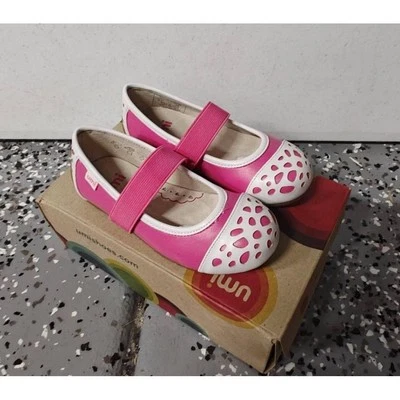 Umi Shoes Noami Mary Jane Pink White Flats Cutout Elastic Strap Toddler 8.5 - Image 1 of 4