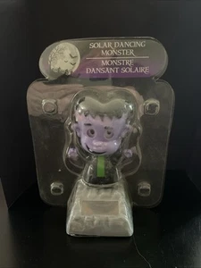SOLAR POWERED DANCING HALLOWEEN PURPLE FRANKENSTEIN w/GREY & GREEN TOP - Picture 1 of 3