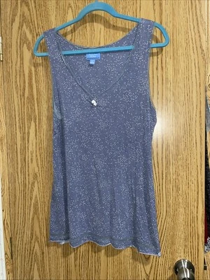 Camiseta sin mangas Simply Vera Vera Wang talla íntima grande azul punto blanco Festival Coast Foto 1 de 4
