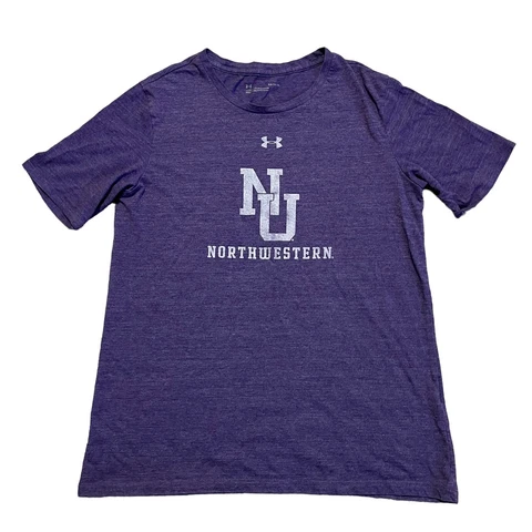 Northwestern Wildcats Shirt Mens Large Purple White Under Armour Football Adult Cover
