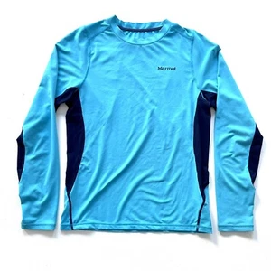Marmot Kids’ Shirt XL Windridge Long Sleeve Mesh Sides Athletic Climb Ski Blue - Picture 1 of 9