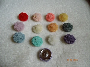 Chunk Druckknopf für Kette Armbamd Ring Schmuck Blume Röschen lila o. grün NEU - Bild 1 von 2