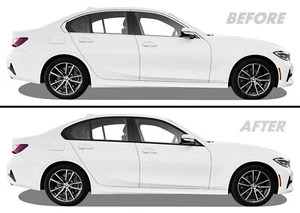 Chrome Delete Blackout Overlay for 2019-23 BMW 3 Series G20 Window Trim - Picture 1 of 5