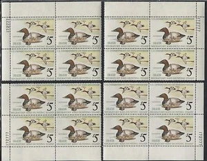 Complete Plate Block Sets of RW42 USA 1975 Federal Migratory Bird Hunting Stamps - Picture 1 of 3