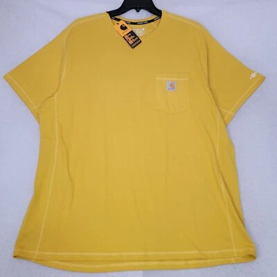 Camisa CARHARTT FAST DRY Para Hombres 2XL XXL AMARILLA FUERZA ROPA DE TRABAJO LOGO Ligera Nueva con Etiquetas Foto 1 de 4