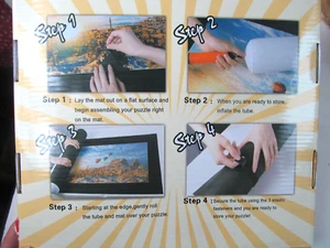 Jigsaw Puzzle Mat Roll Up Saver W/ Pump Fasteners 6 Trays Storage Bag New - Picture 1 of 5