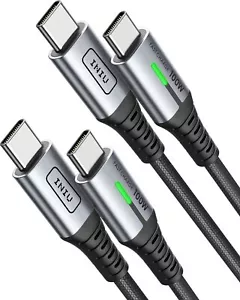 USB C to USB C Cable 6.6ft 2-Pack 100W USB C to C Fast Charging Cord Braided ... - Picture 1 of 9