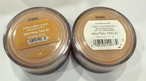 LOTTO DI 2 - BareMinerals Fondotinta Opaco SPF 15, Abbronzatura Neutra 21, 6g - Foto 1 di 2