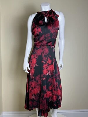 Chetta B Dress Women’s Size XL Black Red Floral. (57) - Image 1 of 4