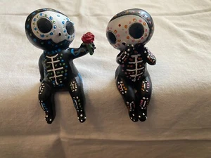 Day of the Dead Skeleton Shelf Sitters Dia De Los Muertos Figures love rose - Picture 1 of 5