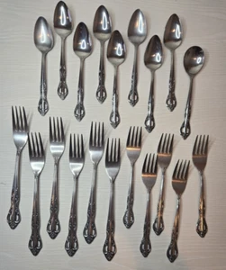 Vtg Lot United Silver Co. Japan ACADIA Stainless Flatware 20 pcs. Forks Spoons - Picture 1 of 14