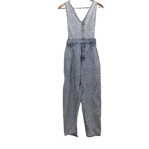 Vintage Acid Wash Overalls Jumper size Medium 80s Gitano Denim - Picture 1 of 9