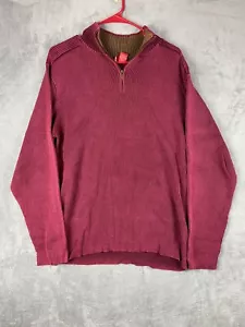 Levis Mens Large L Red 1/2 Zip Sweater - Picture 1 of 9
