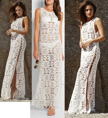 Maxi Vestido de Encaje Crema Melissa Odabash Jamie S Foto 1 de 4