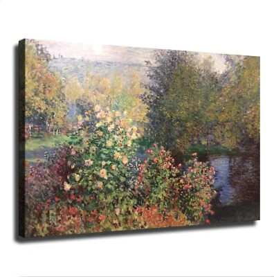 Póster Jardín de Montgeron en Giverny por Claude Monet lienzo arte impresión arte de pared Foto 1 de 4