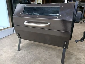 NEW PORTABLE CHARCOAL BBQ SPIT ROTISSERIE with HOOD (C03H) - Picture 1 of 6