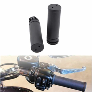 Empuñaduras de mano de goma negras para motocicleta de 1" 25 mm para acelerador de cable doble Harley - Imagen 1 de 6