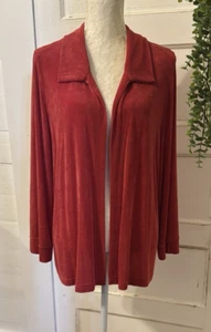 Womens Coral Cardigan Jacket Size XLG Open Front L/S The Travelers Collection - Picture 1 of 7