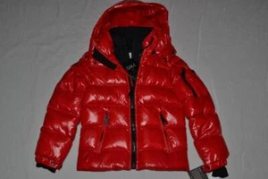 AUTHENTIC BOYS SAM. NEW YORK GLACIER DOWN PUFFER JACKET CHERRY RED ALL SIZES NEW - Picture 1 of 9