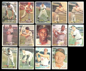 1957 Topps 14 tarjetas 13 Salón de la fama Roberto Clemente Ted Kluszewski Fair - Muy buenas ventajas - Imagen 1 de 2