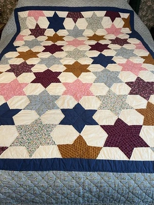 复古被子拼布星星 64x82 — 第 1/4 张图片