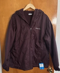 Columbia Fleece Jacket Womens 1X Burgundy Zip Pockets - Picture 1 of 5