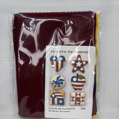 Patriotic Pin Cushions USA Craft Embroidery Felt  Pattern Color Me Patterns 344 - Image 1 of 4