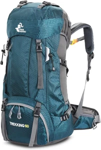 Mochila Camping Senderismo 60L Impermeable con Cubierta Lluvia para Escalar - Picture 1 of 12