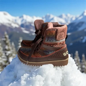 Stivali da neve Sorel donna Tivoli II invernali Jace Up marrone multicolore foderati in pelliccia 7,5 - Foto 1 di 19
