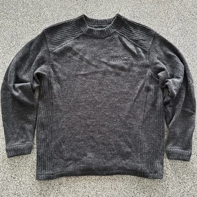 Harley Davidson Wool Blend Sweater Mens M Crew Embroidered Charcoal Grey - Image 1 of 4