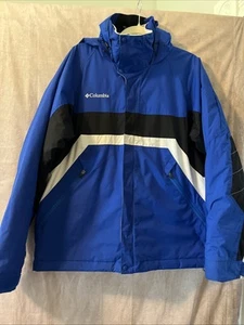 Columbia Omni Tech 3-in-1 Hooded Snow Ski Jacket Men's L Blue Red Black - Picture 1 of 4