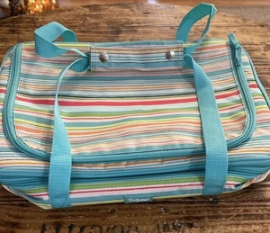 Juego de fiesta Thirty One perfecto doble aislamiento cazuela portador rayas soleadas - Imagen 1 de 9