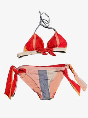 Conjunto de biquíni feminino feminino médio Juicy Couture duas peças vermelho rosa - Imagem 1 de 4