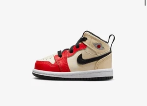 Nike Air Jordan 1 Mid SS TD Red/White/Black Toddler Sz 3C 🔥  - Picture 1 of 4
