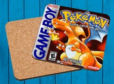 POKEMON RED ROJO NINTENDO GAME BOY POSAVASOS MADERA WOODEN COASTERS