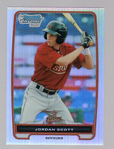 2012 Bowman Chrome Prospects Refractors Baseball Card #BCP145 Jordan Scott
