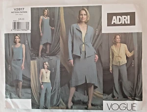Vogue Pattern V2817 Misses' Jacket Top Dress Skirt & Pants Sewing Project 2817 H - Picture 1 of 2