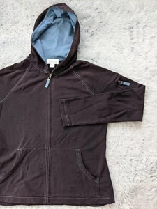 Ann Taylor Loft Size SMALL Black Soft Track Jacket Full Zip Hooded Pockets EUC - Picture 1 of 8