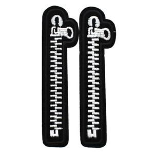 2Pcs Zipper Patches Iron on Sew on Applique Clothing Bags Decoration Badge DIY - Picture 1 of 2