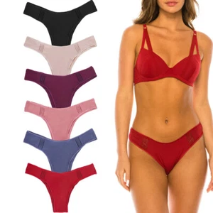 12er Pack JENNIFER Damen Stretch Sexy Einfarbig Mikrofaser Cheeky Tanga Panty - Bild 1 von 23