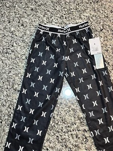 HURLEY BOYS PAJAMA X1 - LOGOS BLACK SZ 6 - LOUNGE PANTS SLEEPWEAR - Picture 1 of 5