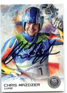 Chris Mazozer Firmado Autografiado 2014 Topps Juegos Olímpicos de Invierno AUTO #60 Luge - Imagen 1 de 1