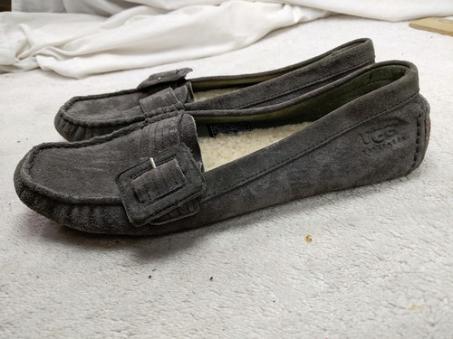 Mocassino mocassino UGG Retreat donna 8 grigio scamosciato foderato in shearling caldo comodo