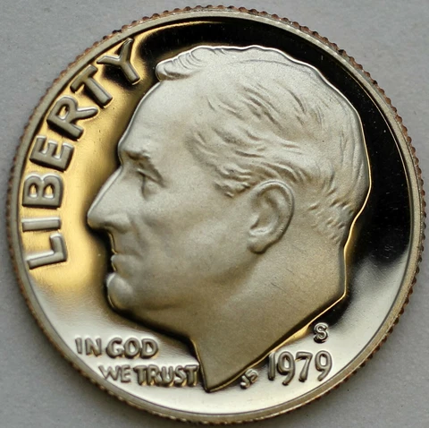 1979-S Type 2 Roosevelt Dime Proof - T2 "Clear S" Cover