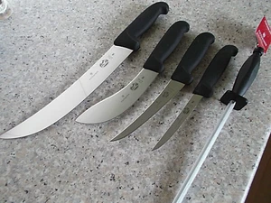 VICTORINOX 5 PIECE BUTCHER SKINNER BONER KNIFE SET SWISS MADE - Picture 1 of 5