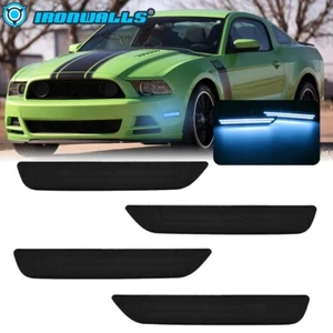 4pcs Dynamic Blue Front Rear LED Side Marker Lights for Ford Mustang 2010-2014 - Picture 1 of 12